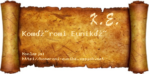 Komáromi Euniké névjegykártya
